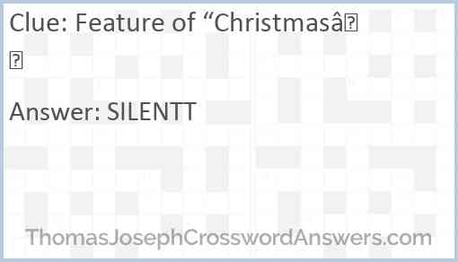 Feature of “Christmas” Answer