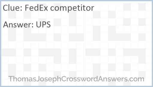 FedEx competitor Answer