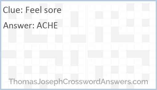 Feel sore Answer