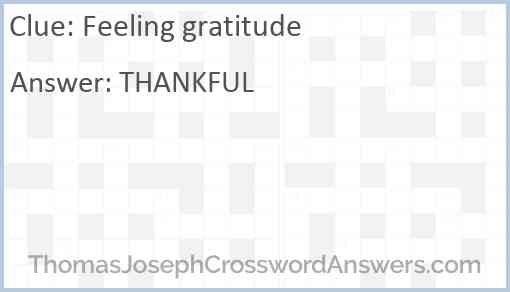 Feeling gratitude Answer