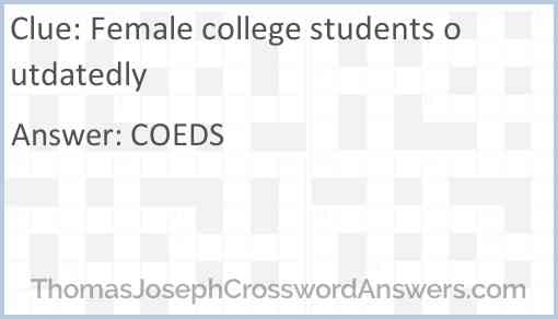 Female college students outdatedly Answer