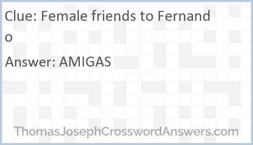 Female friends to Fernando Answer