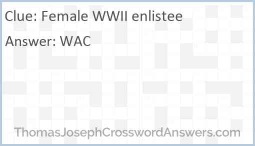 Female WWII enlistee Answer