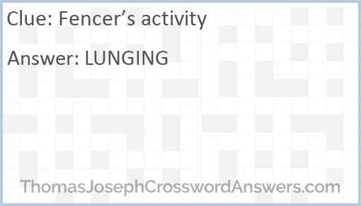 Fencer’s activity Answer