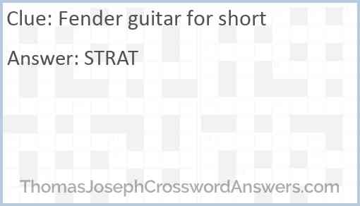 Fender guitar for short Answer