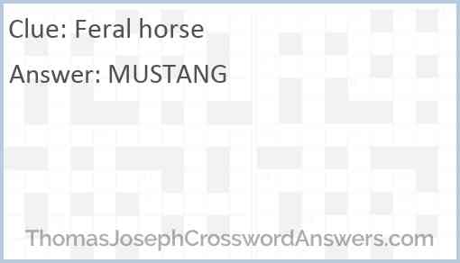 Feral horse Answer