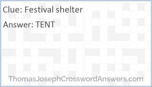Festival shelter Answer