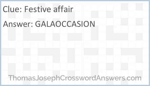 Festive affair Answer