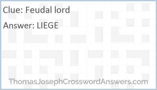 Feudal lord Answer