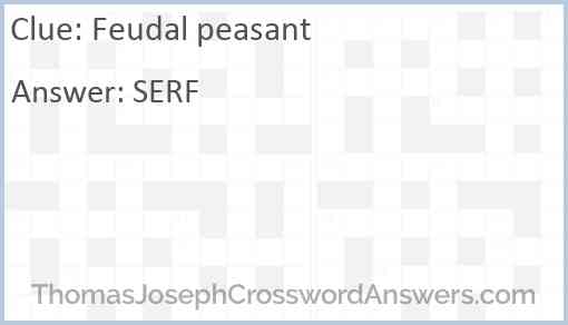 Feudal peasant Answer