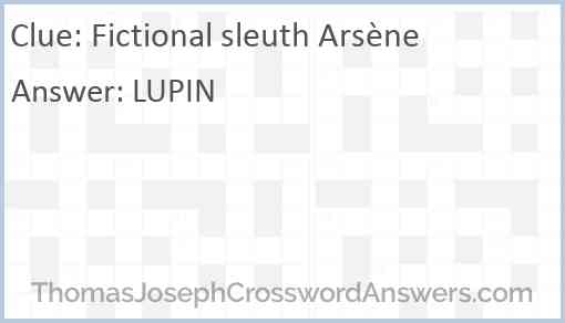 Fictional sleuth Arsène Answer