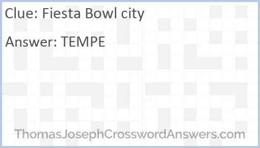 Fiesta Bowl city Answer