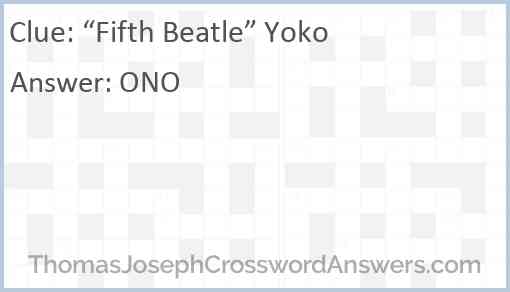 “Fifth Beatle” Yoko Answer