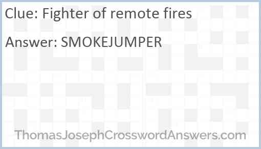 Fighter of remote fires Answer
