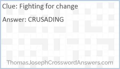 Fighting for change Answer