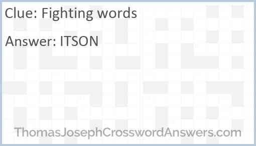 Fighting words Answer