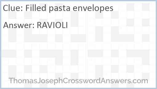 Filled pasta envelopes Answer