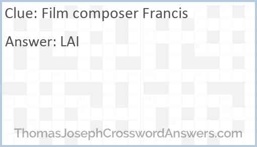 Film composer Francis Answer