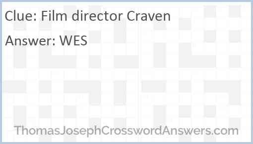 Film director Craven Answer