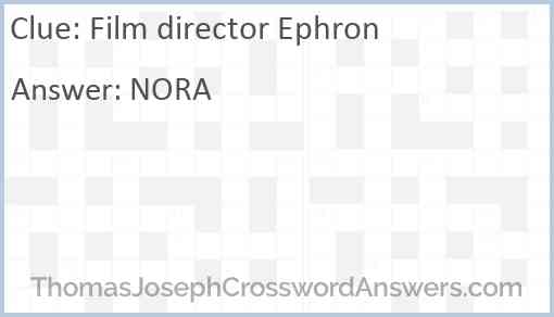 Film director Ephron Answer