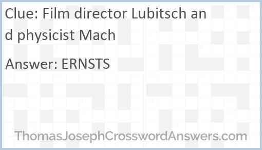 Film director Lubitsch and physicist Mach Answer