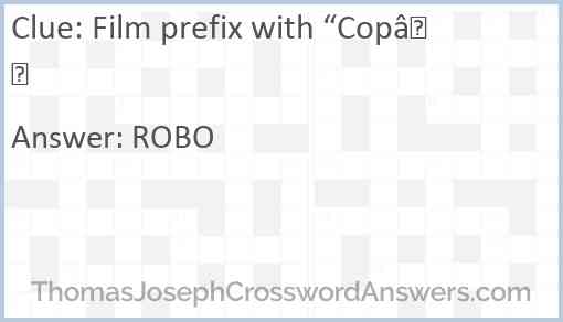 Film prefix with “Cop” Answer
