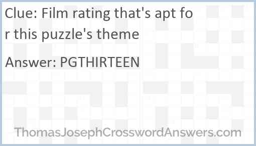 Film rating that's apt for this puzzle's theme Answer