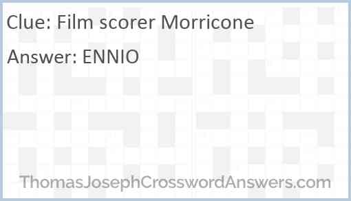 Film scorer Morricone Answer