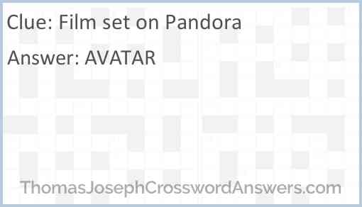 Film set on Pandora Answer