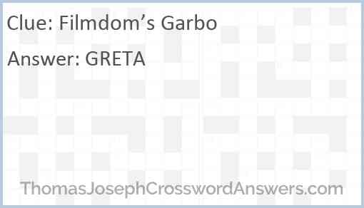 Filmdom’s Garbo Answer