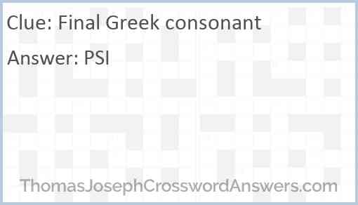 Final Greek consonant Answer