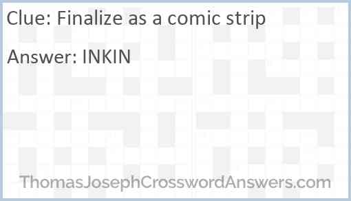 Finalize as a comic strip Answer