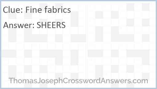 Fine fabrics Answer