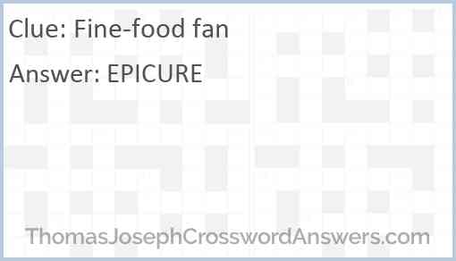 Fine-food fan Answer