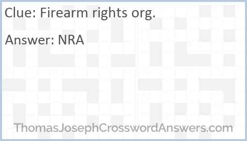Firearm rights org. Answer