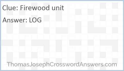 Firewood unit Answer