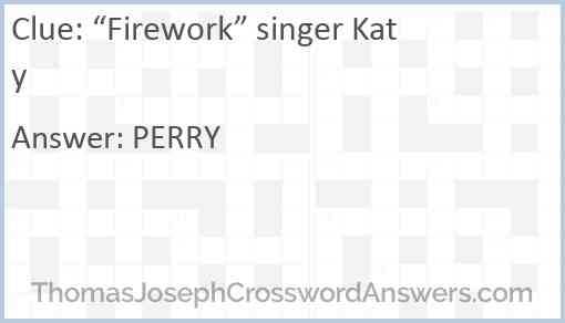 “Firework” singer Katy Answer
