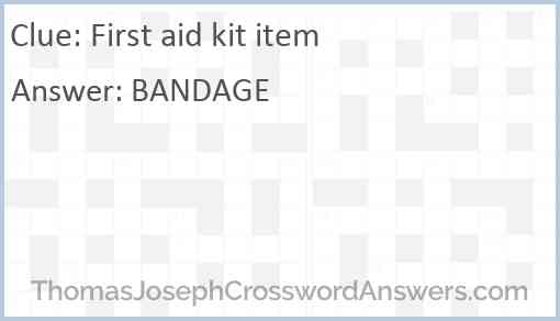 First aid kit item Answer