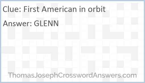 First American in orbit Answer