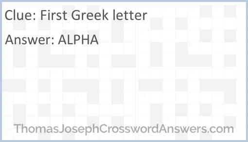 First Greek letter Answer