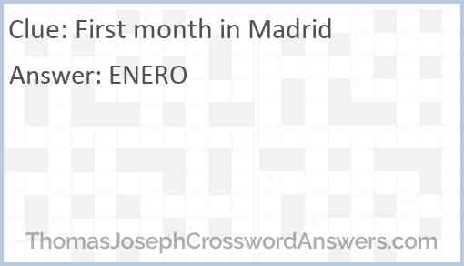 First month in Madrid Answer
