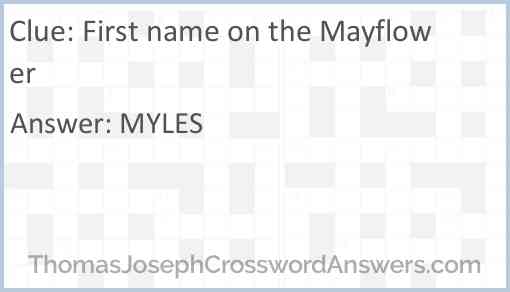 First name on the Mayflower Answer