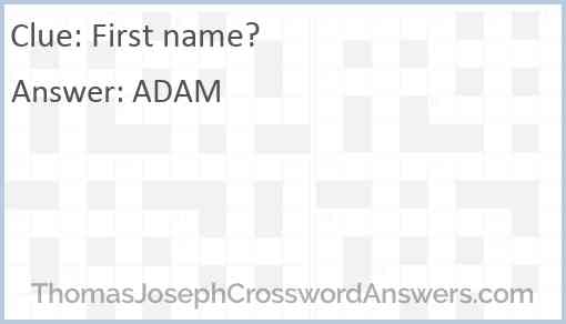 First name? Answer