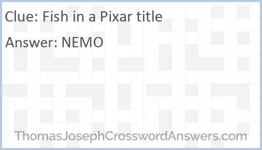 Fish in a Pixar title Answer