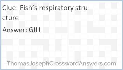 Fish’s respiratory structure Answer
