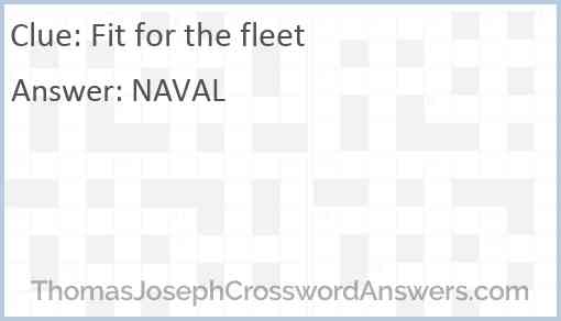 Fit for the fleet Answer