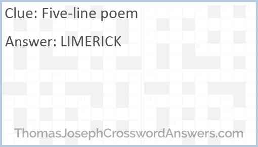 Five-line poem Answer