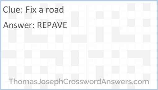 Fix a road Answer