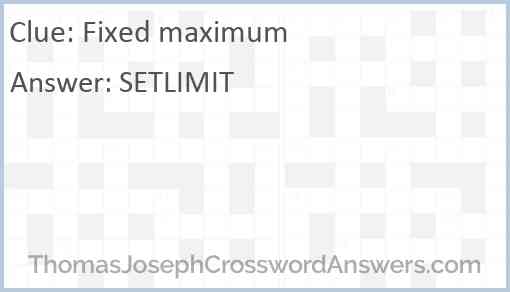 Fixed maximum Answer