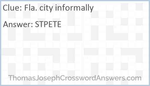 Fla. city informally Answer